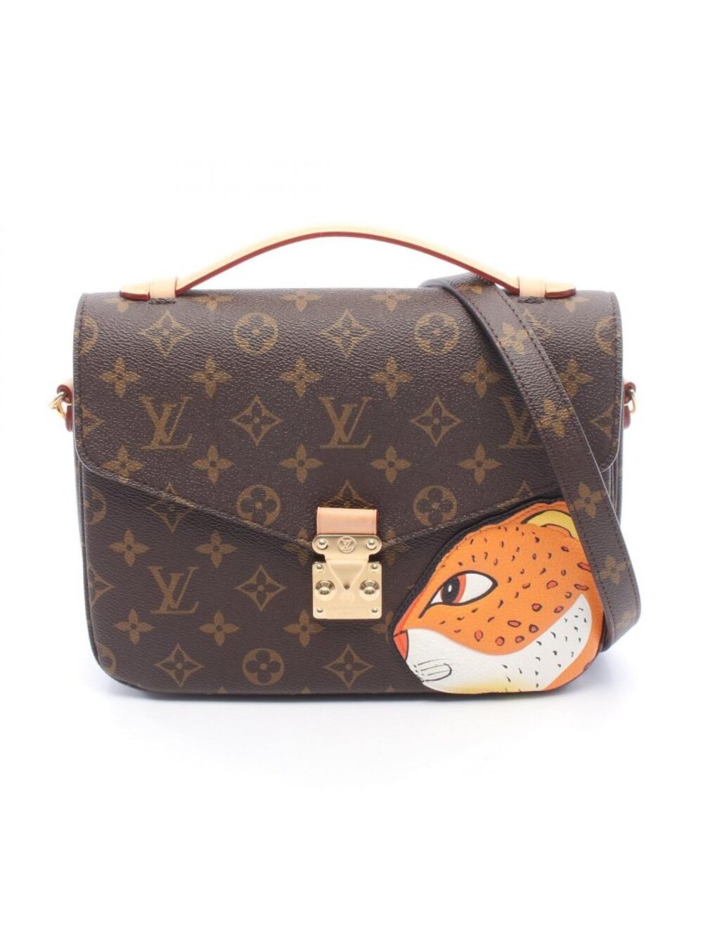 Louis Vuitton Handbag Pochette Metis MM Monogram Tiger Head Leather
